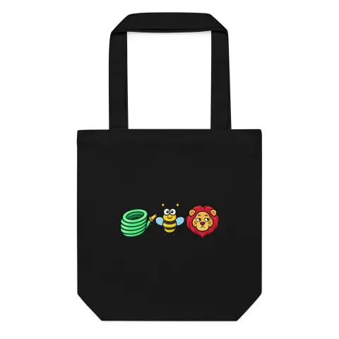 Dalton Ain't Worried Hose Bee Lion Black Cotton Tote