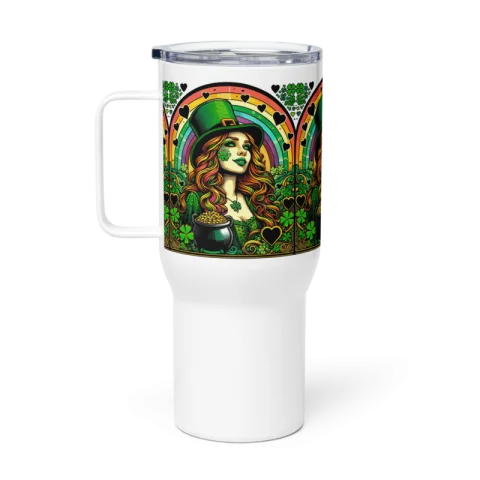 Leprechaun's Libation Travel Mug with Handle - St. Patrick's Day Sip Spectacular