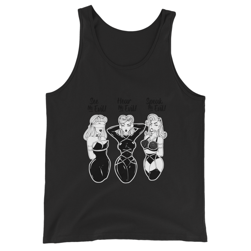 Triple Trouble Fashion Tank - See, Hear, Speak No Evil with Style!
