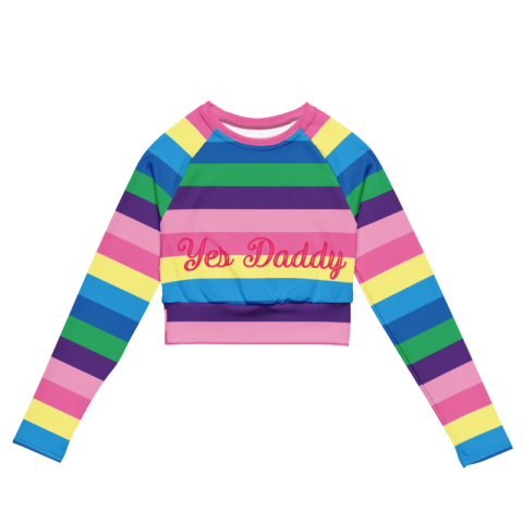 Recycled long-sleeve crop top - Yes Daddy