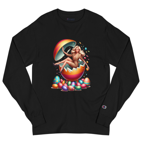Egg-ceptional Chic Hatch - Men's Champion 'Egg-secutive' Long Sleeve Tee