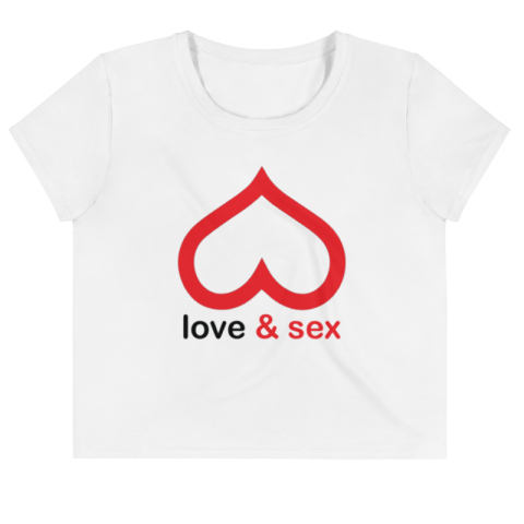 Love and Sex All-Over Print Crop Tee